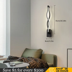 Wavy Wall-Mounted LED Wall Light Dimmable w/Heat-sink Hole Sconce Lighting Decor - Picture 1 of 23