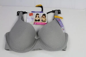 Hanes Signature Comfort Flex Wicking Convertible Underwire Bra Grey MHG582 L+ - Picture 1 of 8