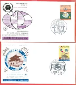 Corea 1972 Consiglio Asiatico Pacifico e Ambiente Umano Lotto 2 dif FDC Copertine #a7979 - Foto 1 di 1