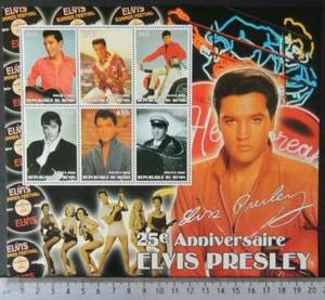 2002 películas de cine Elvis Presley música grande m/hoja 6 valores montado sin montar o nunca montado - Imagen 1 de 1