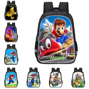 Super Mario personalisierte Schultasche Rucksack Jungen Mädchen 13/16 Zoll Rucksack - Bild 1 von 12