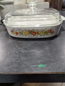 Vintage Corning Ware Spice of Life Le Romarin Casserole Dish A-10-B w/ Pyrex Lid - Picture 1 of 4