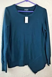 Nuevo con etiquetas Suéter para mujer The Limited azul mezcla de algodón rayón dobladillo asimétrico mediano - Imagen 1 de 5