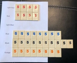 REPUESTO ÚNICO RUMMIKUB (edición 1997) pieza de juego #5 - Elige color - Imagen 1 de 11