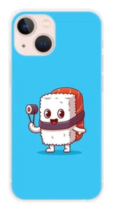 Coque en silicone imprimée compatible Apple iPhone 13 Mini Sushi happy - Photo 1 sur 3