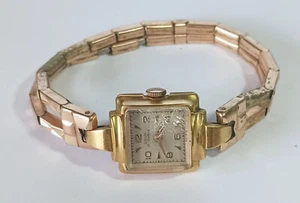 Reloj de mujer vintage Ticking DRIVA 15 joyas suizo banda elástica llena de oro - Imagen 1 de 8