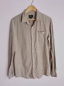 Staple Superior Iconic Mens Long Sleeve Shirt Size Large Taupe Button Down - Picture 1 of 13