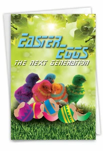 Easter Card: Easter Eggs The Next Generation Easter Greeting Card Envelope - Picture 1 of 6