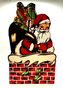 Vintage Japan, 1950's SANTA Expandable Christmas Card Holder, 14" - Picture 1 of 8