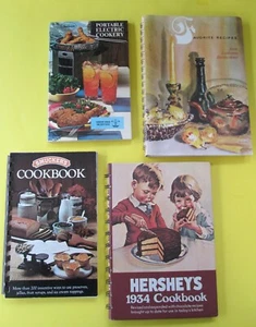 Vtg. 1970s Lot (4) Cookbooks SMUCKERS/ Sunbeam/ HERSHEY'S/ Lutheran Brotherhood - Picture 1 of 4