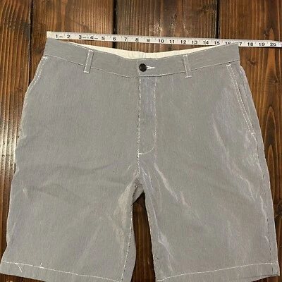 Dockers Hombre Chino Frente Plano Rayas Pantalones Cortos 34 Blanco Azul Marino Foto 1 de 3