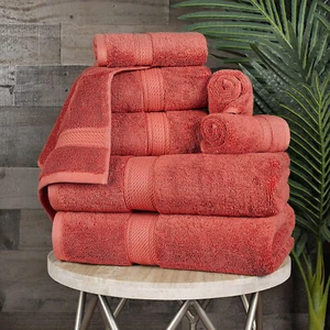 Thick Egyptian Cotton Towel Set of 8, Plush Absorbent Face, Hand & Bath Towels - Picture 1 of 93