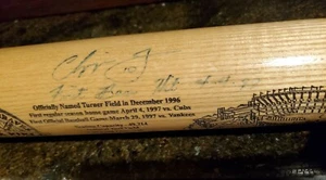 HOF Chipper Jones Signed Auto Insc Atlanta Braves LE Turner Field Bat-JSA - Picture 1 of 8