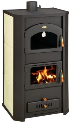 EEK A Wasserführender Kaminofen mit Backfach Prity FGW20, creme - 23,8 kW +  ... - Bild 1 von 4