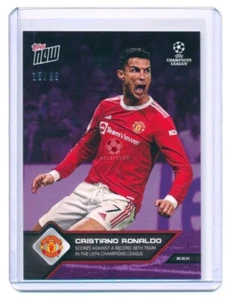 2021 Topps Now UCL #54 Cristiano Ronaldo Purple Parallel 15/99 Manchester United - Picture 1 of 4