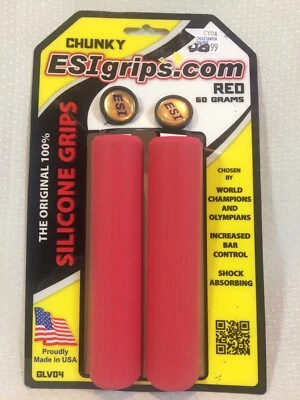 ESI Chunky SILICONE Red BICYCLE GRIPS 60 Grams - Image 1 of 2