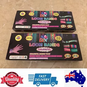 2 Boxes DIY Loom Band Kits, 1200pcs Rubber Bands+ 2 Loom Tools 2 Hook, AU Stock - Picture 1 of 6