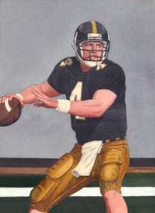 BRETT FAVRE UNIVERSITÀ DEL MISSISSIPPI MERIDIONALE AQUILE D'ORO DIPINTO ORIGINALE - Foto 1 di 1