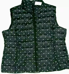 NWT Colebrook Puffer Vest Women's Casual Black & White Polkadot Size: Large New - Picture 1 of 7