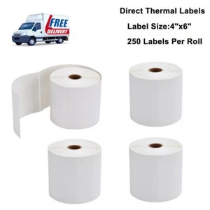 4 rollos 4x6 etiquetas térmicas directas 250/rollo para Zebra Eltron 2844 ZP450 ZP505 EE. UU. - Imagen 1 de 6