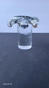 Blenko Klarglas Freeform Schmelzeis 4,5" Kegel Kerzenhalter - Bild 1 von 10