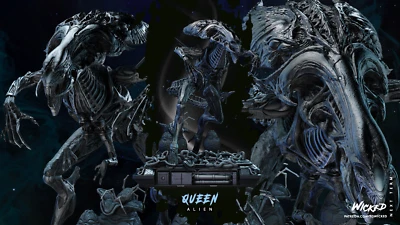 Alien Queen 3D Printed Figure, Unpainted Xenomorph Matriarch Model Kit - Image 1 of 4