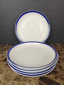 Juego de 5 platos de cena Target Home con borde azul cobalto anillos en relieve - Imagen 1 de 8