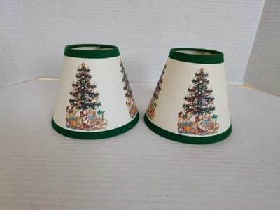 Lote de 2 pantallas de lámpara de Navidad para candelabro con clip de candelabro de colección Foto 1 de 4