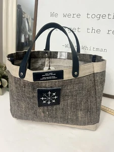 New Apolis Global Citizen Petite Market Bag Tan Blue Limited Edition Netjets - Picture 1 of 11
