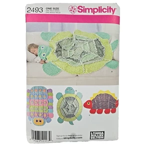 Simplicity 2493 Sewing Pattern RAG QUILT Rug Turtle Caterpillar Dinosaur UNCUT - Picture 1 of 3