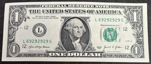 2021 Uncirculated San Francisco $1 Bill Trinary Altering 9’s Repeat 292929 Solid - Picture 1 of 2