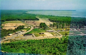 Hogan's Corner Wa Between Pacific Beach & Hoquiam Hwy 109 Postcard Aerial View - Picture 1 of 2