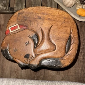 Sleeping Dog Wooden Child Stool for Toddlers Children's - Picture 1 of 4