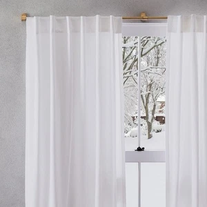 NEW West Elm Cotton Canvas Blackout Curtain White 48"x108" - Picture 1 of 4