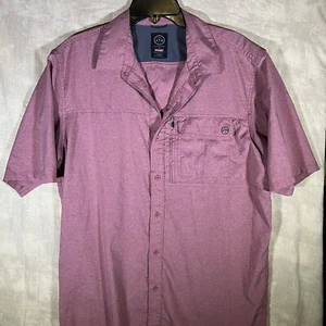 Camisa Wrangler ATG Alex Para Hombre Grande Manga Corta Con Botones - Roja Senderismo - Imagen 1 de 5