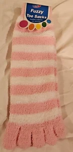 Calcetines PGM Flip Flop Puntera Difusa Rosa Y Blanco Rayas Para Mujer Medianos - Imagen 1 de 4