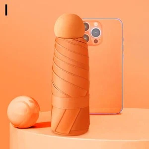6-Bone Portable Capsule Sunscreen Umbrella, Sun and Rain Dual Use D0P1 - Picture 1 of 32