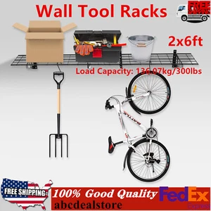 2x6ft Garage Storage Rack storage rack Wall Shelf 300lbs Floating Wall Shelf - Picture 1 of 13