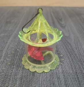 Vintage 1950s Twinkler Spinner Birdcage Ornament Yellow Sparkle - Picture 1 of 7