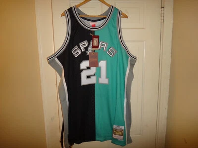 Camiseta deportiva para hombre grande y alta Tim Duncan 1998-99 Mitchell & Ness Spurs Split Swingman Foto 1 de 4