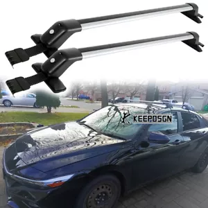 Portaequipajes de aluminio para Hyundai Elantra N barra transversal portaequipajes kayak + cerradura - Imagen 1 de 15