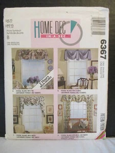 McCall's Pattern 6367 P422 810 Home Dec in a Sec Federal Valances Drapes Uncut - Picture 1 of 11