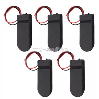 5Pcs CR2032 Button Coin Cell Battery Holder Case Box 3V Wire Lead ON/OFF Switch - Bild 1 von 4