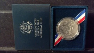 1991-D Korean War Memorial Silver BU Dollar w/Box + COA ~ Mint - Picture 1 of 2