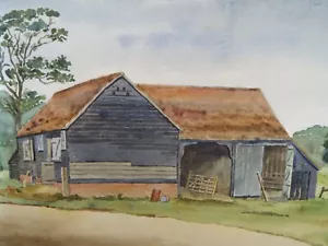 Original Watercolour, 'Barn, Mill House', Dated 1946, Charles Frederick Way - Picture 1 of 3