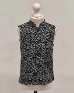 Boys Banarsi Grey Black Waistcoat - Picture 1 of 6