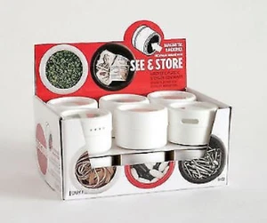 12-Storage Container Canister Office Kitchen Craft Room plastic magnetic white - Picture 1 of 1