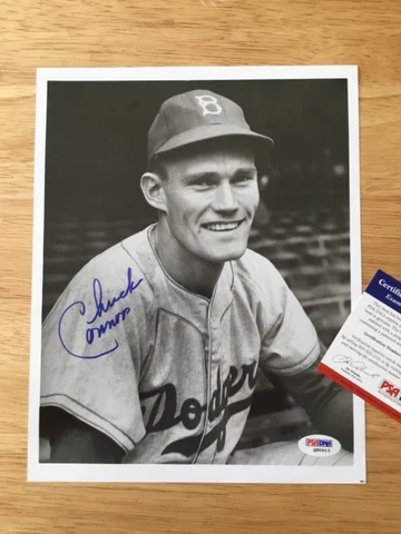 (SSG) CHUCK CONNORS Signed 8X10 Photo "Rifleman - Dodgers" with a PSA/DNA COA Cover