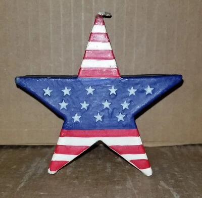 July 4th Patriotic American Flag Star Candle ~4"x4" New - Image 1 of 2