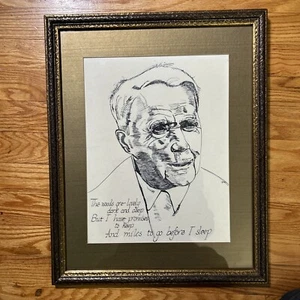 Retrato de Colección de Robert Frost con cita de detenerse por bosques en una noche nevada  - Imagen 1 de 7